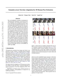 Semantics-aware Test-time Adaptation for 3D Human Pose Estimation