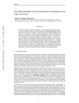 The Philosophical Foundations of Growing AI Like A Child