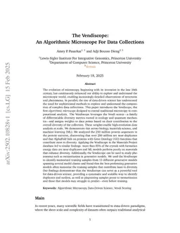 The Vendiscope: An Algorithmic Microscope For Data Collections