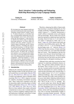 Back Attention: Understanding and Enhancing Multi-Hop Reasoning in Large Language Models