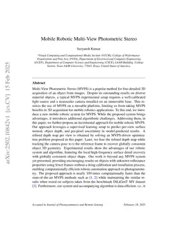 Mobile Robotic Multi-View Photometric Stereo