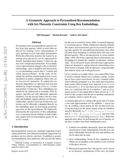 A Geometric Approach to Personalized Recommendation with Set-Theoretic Constraints Using Box Embeddings