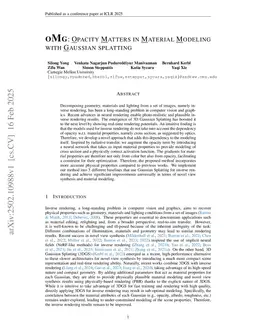 OMG: Opacity Matters in Material Modeling with Gaussian Splatting