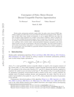Convergence of Policy Mirror Descent Beyond Compatible Function Approximation
