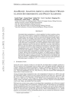 AdaManip: Adaptive Articulated Object Manipulation Environments and Policy Learning