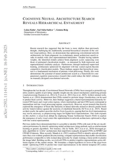 Cognitive Neural Architecture Search Reveals Hierarchical Entailment