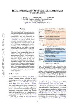 Blessing of Multilinguality: A Systematic Analysis of Multilingual In-Context Learning