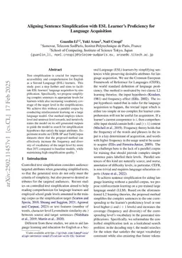 Aligning Sentence Simplification with ESL Learner's Proficiency for Language Acquisition