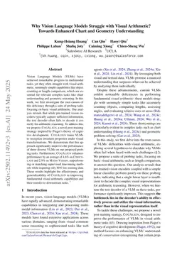 Why Vision Language Models Struggle with Visual Arithmetic? Towards Enhanced Chart and Geometry Understanding
