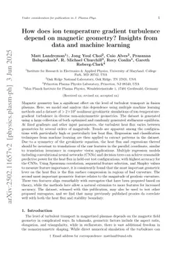 How does ion temperature gradient turbulence depend on magnetic geometry? Insights from data and machine learning