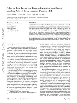 JotlasNet: Joint Tensor Low-Rank and Attention-based Sparse Unrolling Network for Accelerating Dynamic MRI