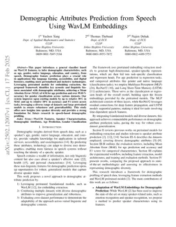 Demographic Attributes Prediction from Speech Using WavLM Embeddings