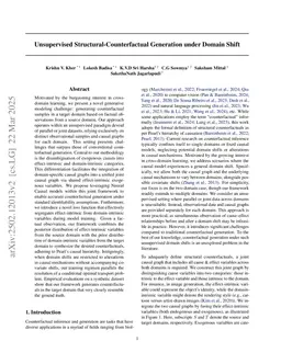 Unsupervised Structural-Counterfactual Generation under Domain Shift