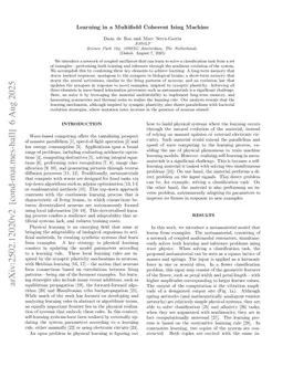 Multimodal oscillator networks learn to solve a classification problem