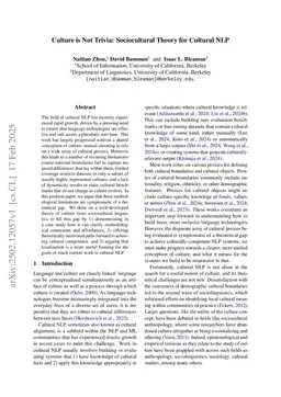 Culture is Not Trivia: Sociocultural Theory for Cultural NLP