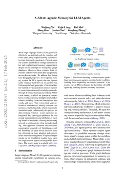 A-MEM: Agentic Memory for LLM Agents
