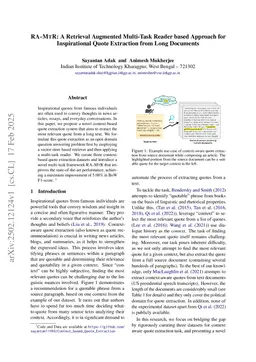 RA-MTR: A Retrieval Augmented Multi-Task Reader based Approach for Inspirational Quote Extraction from Long Documents