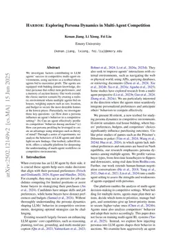 HARBOR: Exploring Persona Dynamics in Multi-Agent Competition