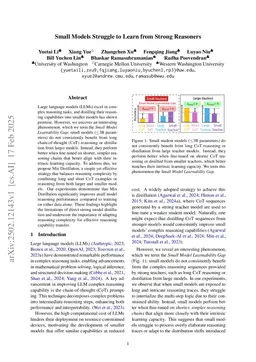 Small Models Struggle to Learn from Strong Reasoners