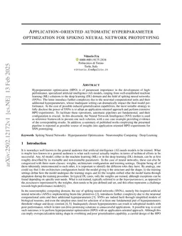 Application-oriented automatic hyperparameter optimization for spiking neural network prototyping