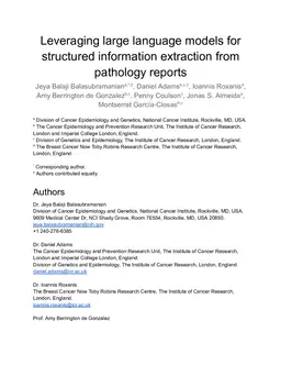 Leveraging large language models for structured information extraction from pathology reports
