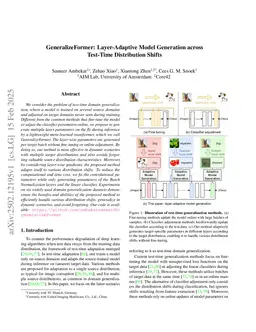 GeneralizeFormer: Layer-Adaptive Model Generation across Test-Time Distribution Shifts