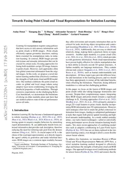 Towards Fusing Point Cloud and Visual Representations for Imitation Learning
