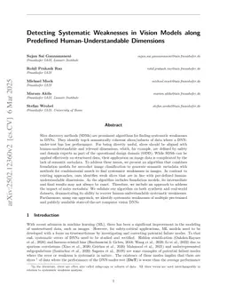Detecting Systematic Weaknesses in Vision Models along Predefined Human-Understandable Dimensions