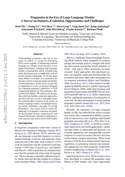 Pragmatics in the Era of Large Language Models: A Survey on Datasets, Evaluation, Opportunities and Challenges