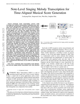 Note-Level Singing Melody Transcription for Time-Aligned Musical Score Generation