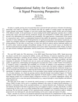 Computational Safety for Generative AI: A Signal Processing Perspective