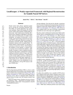 LocalEscaper: A Weakly-supervised Framework with Regional Reconstruction for Scalable Neural TSP Solvers