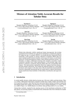 Multi-branch of Attention Yields Accurate Results for Tabular Data