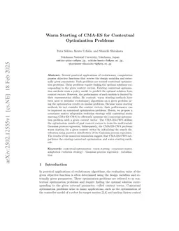 Warm Starting of CMA-ES for Contextual Optimization Problems
