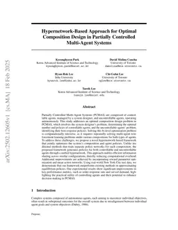 Hypernetwork-based approach for optimal composition design in partially controlled multi-agent systems