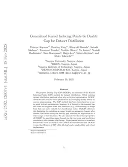 Generalized Kernel Inducing Points by Duality Gap for Dataset Distillation