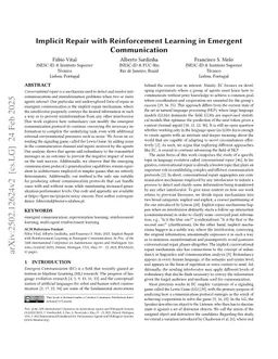 Implicit Repair with Reinforcement Learning in Emergent Communication