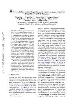 Perovskite-LLM: Knowledge-Enhanced Large Language Models for Perovskite Solar Cell Research