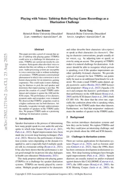 Playing with Voices: Tabletop Role-Playing Game Recordings as a Diarization Challenge