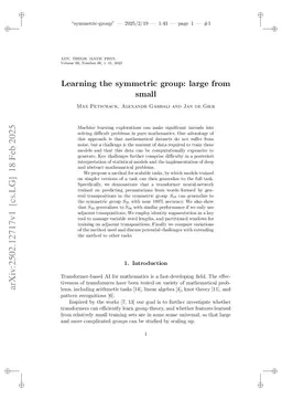 Learning the symmetric group: large from small