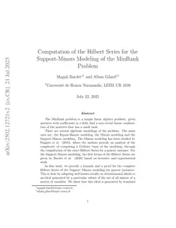 Computation of the Hilbert Series for the Support-Minors Modeling of the MinRank Problem