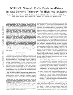 NTP-INT: Network Traffic Prediction-Driven In-band Network Telemetry for High-load Switches