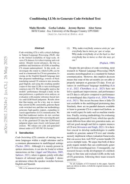 Conditioning LLMs to Generate Code-Switched Text