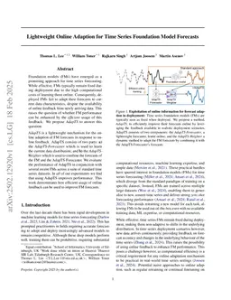 Lightweight Online Adaption for Time Series Foundation Model Forecasts