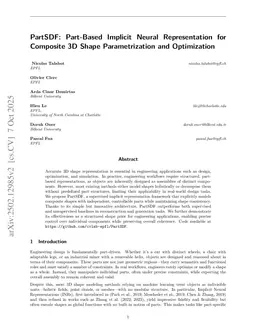 PartSDF: Part-Based Implicit Neural Representation for Composite 3D Shape Parametrization and Optimization