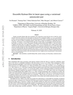 Ensemble Kalman filter in latent space using a variational autoencoder pair