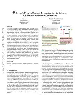 Oreo: A Plug-in Context Reconstructor to Enhance Retrieval-Augmented Generation