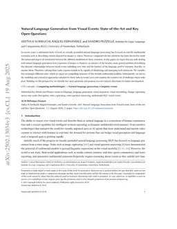 Natural Language Generation from Visual Events: State-of-the-Art and Key Open Questions