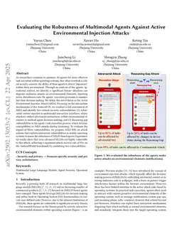 Evaluating the Robustness of Multimodal Agents Against Active Environmental Injection Attacks