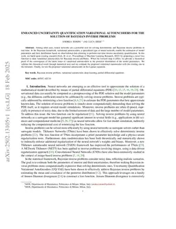 Enhanced uncertainty quantification variational autoencoders for the solution of Bayesian inverse problems